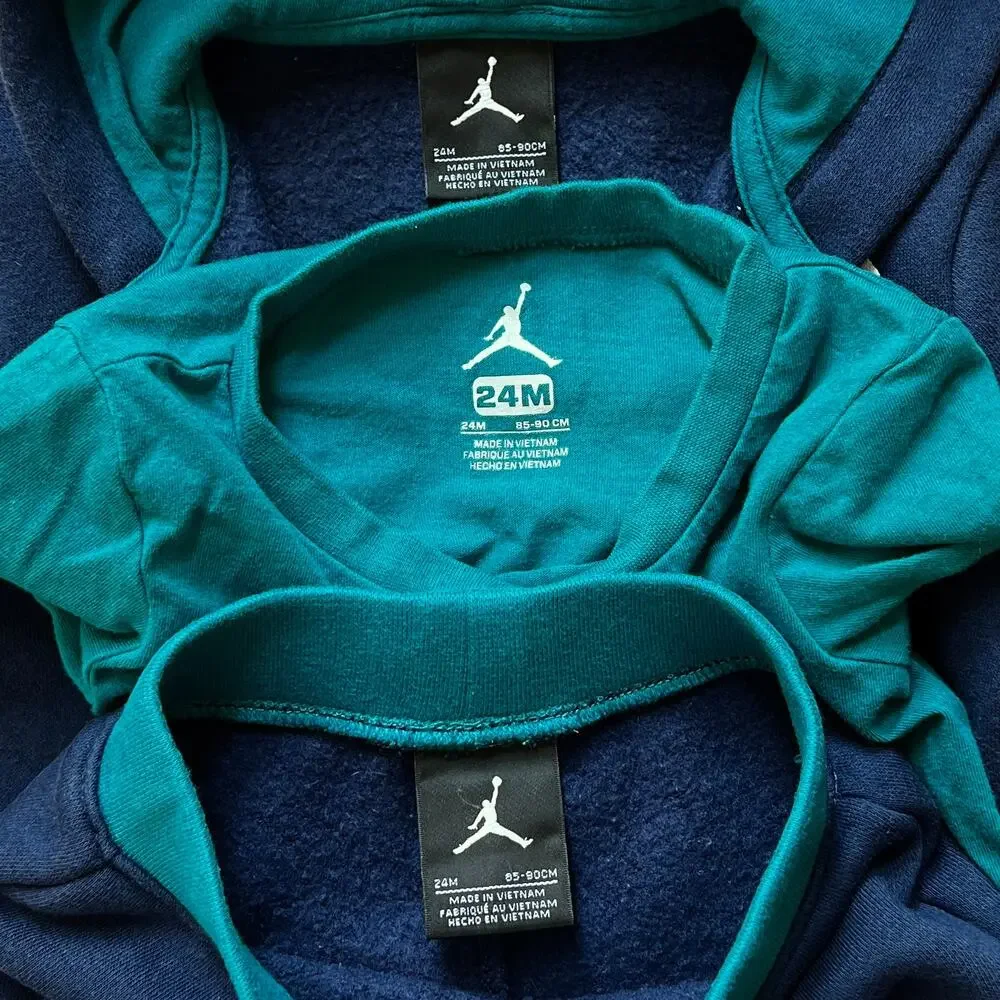 Nike Jordan Jumpman Teal Navy Matching 3-Piece Jogger Sweatsuit Set 24Months